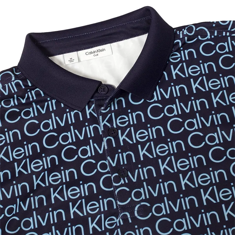 CALVIN KLEIN CK Print Men's Polo (Evening Blue/Blue)