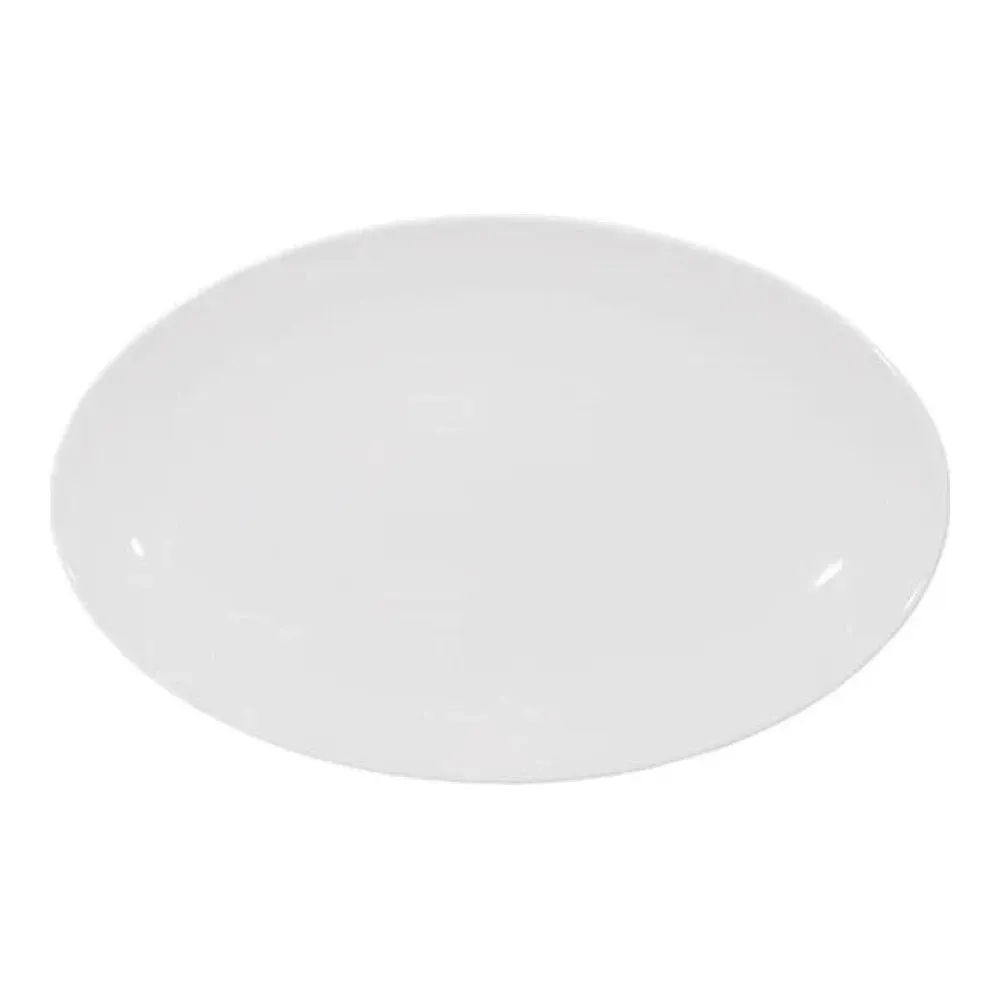 Furtino England Sphere 23cm (9'') White Porcelain Oval Plate, Pack of 6